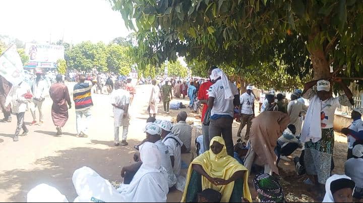 Kaduna Streets Overflow With APC Supporters Ahead Of Tinubu’s Arrival