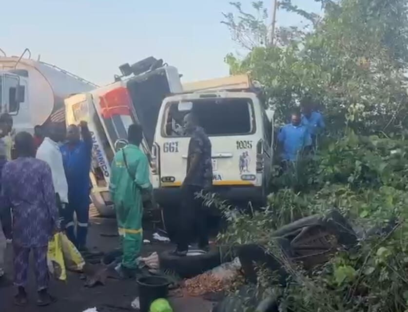Truck driver loses legs as collision kills four, injures 13 in Lagos