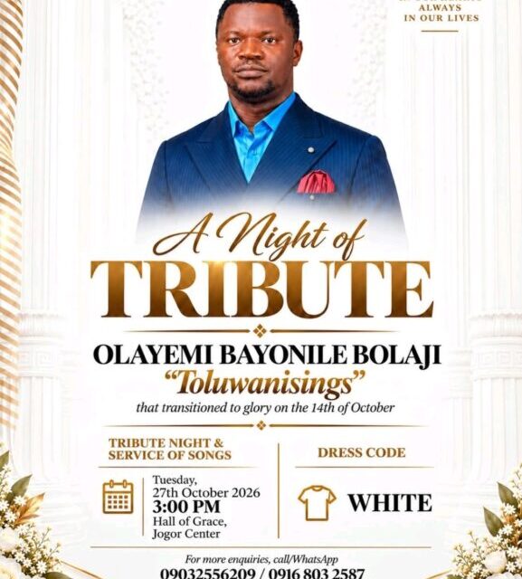 Toluwanisings’ Night Of Tribute Holds October 27