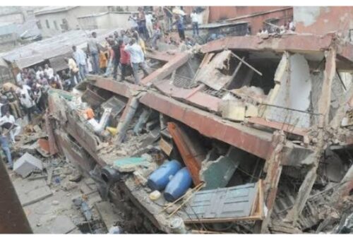 BREAKING: One dead, several feared trapped as building collapses in Lagos