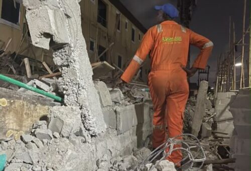 One Dead, Three Rescued As Two-Storey Building Collapses In Fadeyi, Lagos